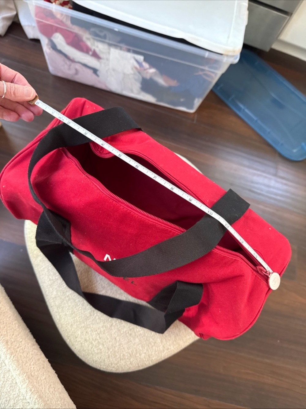 CHANEL Red Canvas Duffel with Black Straps - Picture 2 of 4